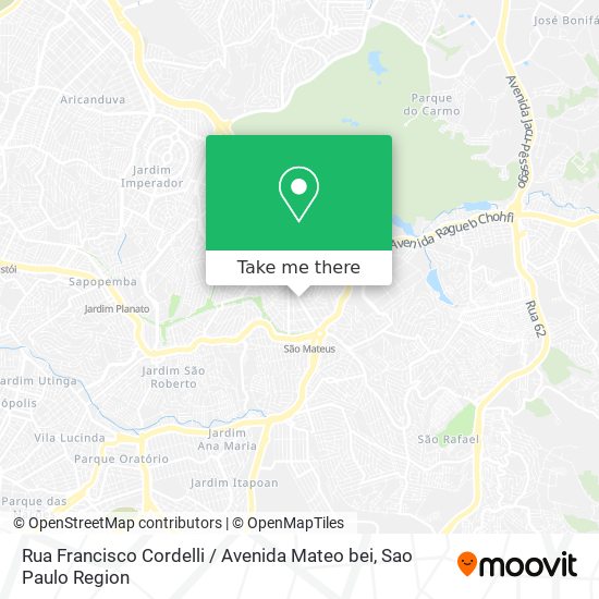 Mapa Rua Francisco Cordelli / Avenida Mateo bei