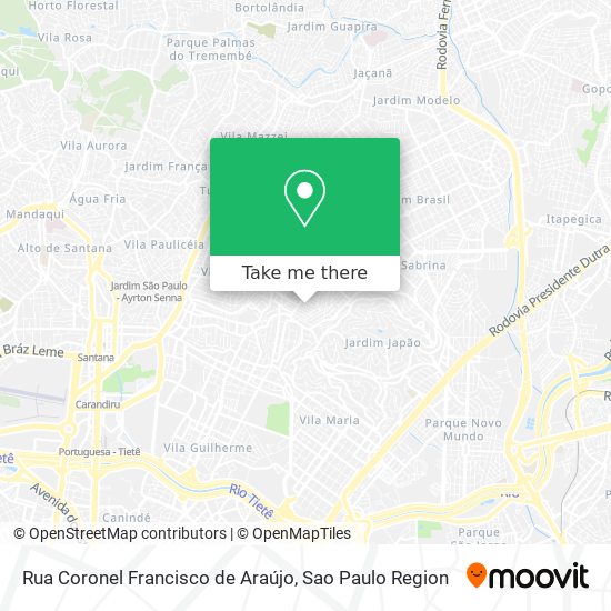 Mapa Rua Coronel Francisco de Araújo