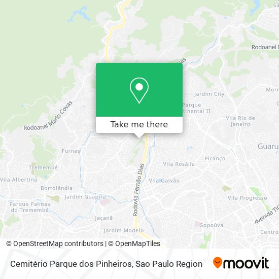 Cemitério Parque dos Pinheiros map