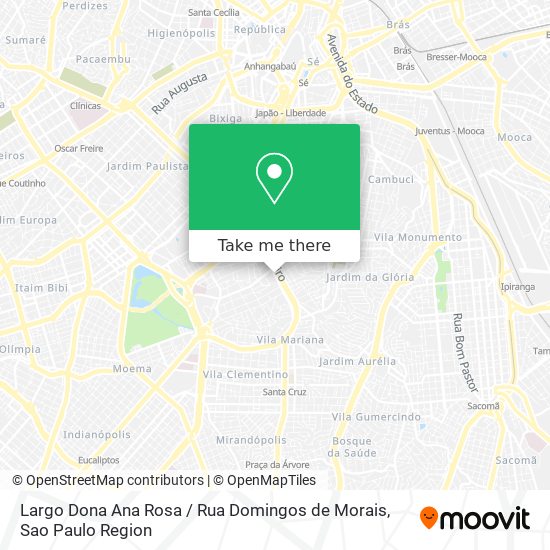 Mapa Largo Dona Ana Rosa / Rua Domingos de Morais