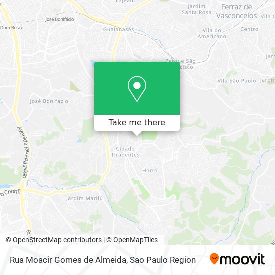 Mapa Rua Moacir Gomes de Almeida