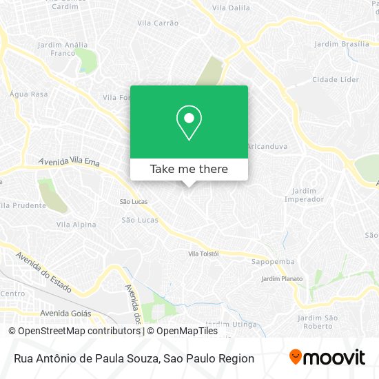 Mapa Rua Antônio de Paula Souza