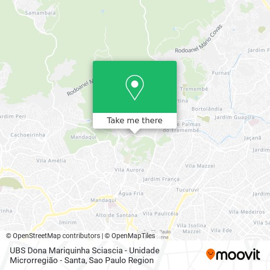 Mapa UBS Dona Mariquinha Sciascia - Unidade Microrregião - Santa