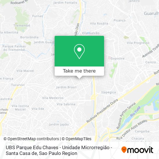 Mapa UBS Parque Edu Chaves - Unidade Microrregião - Santa Casa de