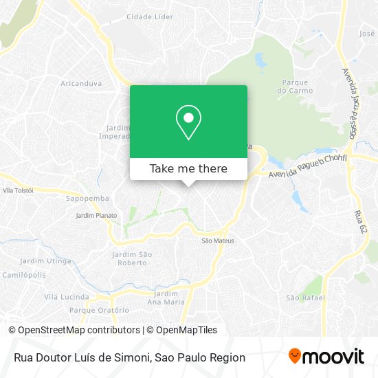 Mapa Rua Doutor Luís de Simoni