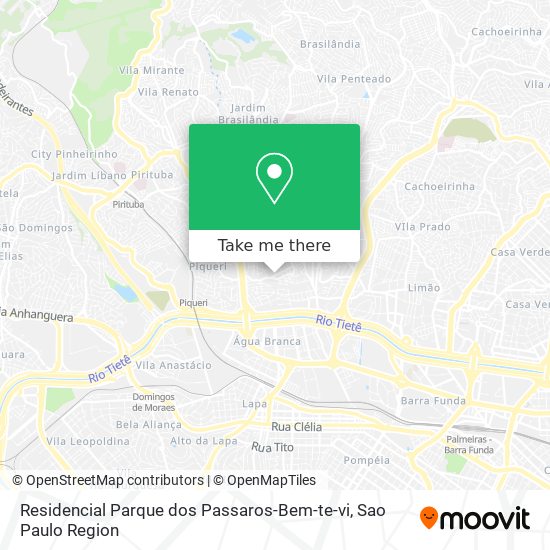 Mapa Residencial Parque dos Passaros-Bem-te-vi