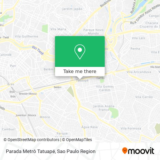 Parada Metrô Tatuapé map