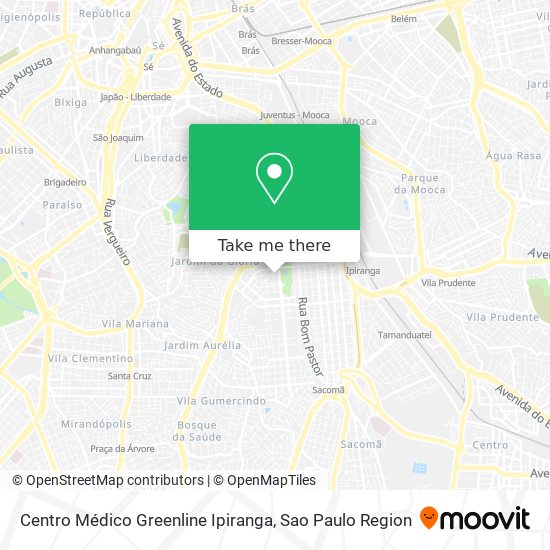 Mapa Centro Médico Greenline Ipiranga