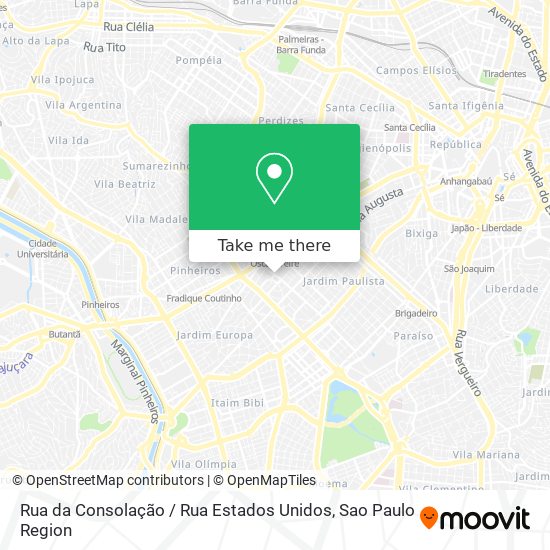 Rua da Consolação / Rua Estados Unidos map