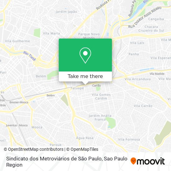 Sindicato dos Metroviários de São Paulo map