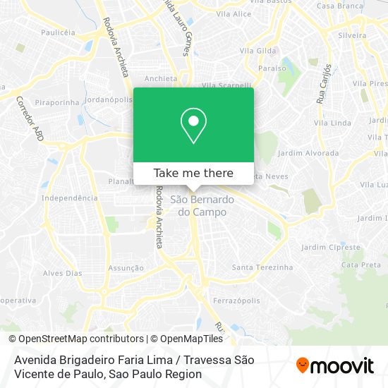 Avenida Brigadeiro Faria Lima / Travessa São Vicente de Paulo map