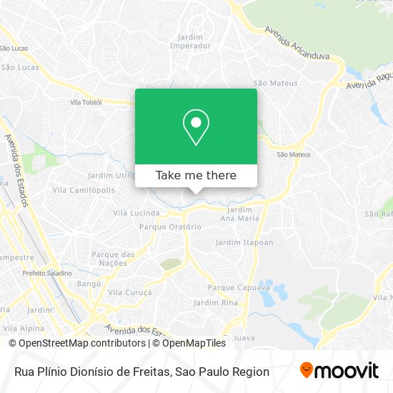 Mapa Rua Plínio Dionísio de Freitas