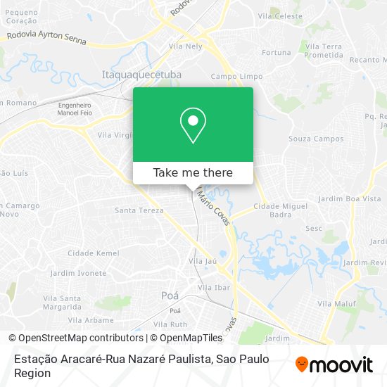 Mapa Estação Aracaré-Rua Nazaré Paulista