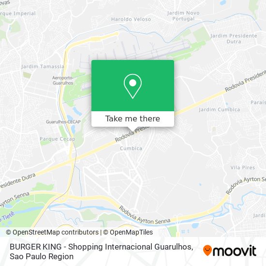 Mapa BURGER KING - Shopping Internacional Guarulhos