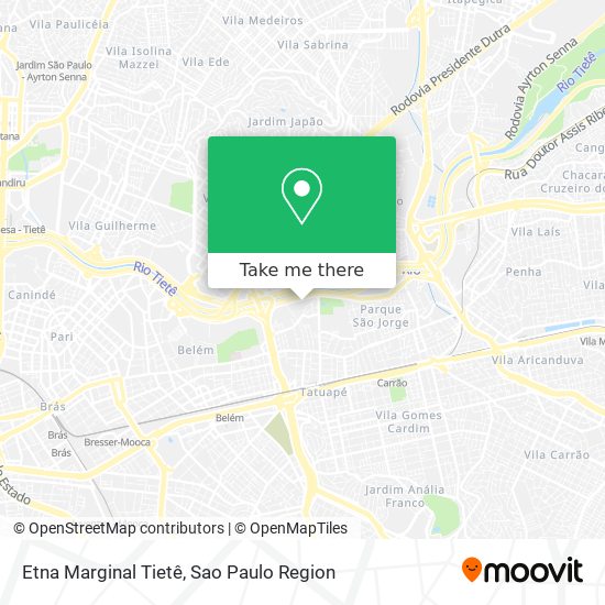 Etna Marginal Tietê map