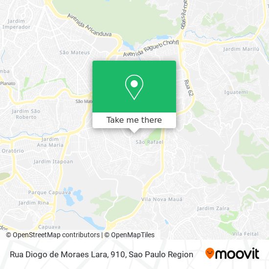 Mapa Rua Diogo de Moraes Lara, 910