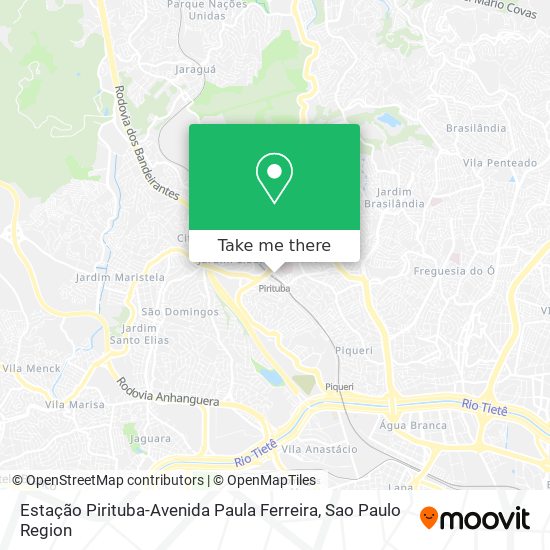 Mapa Estação Pirituba-Avenida Paula Ferreira