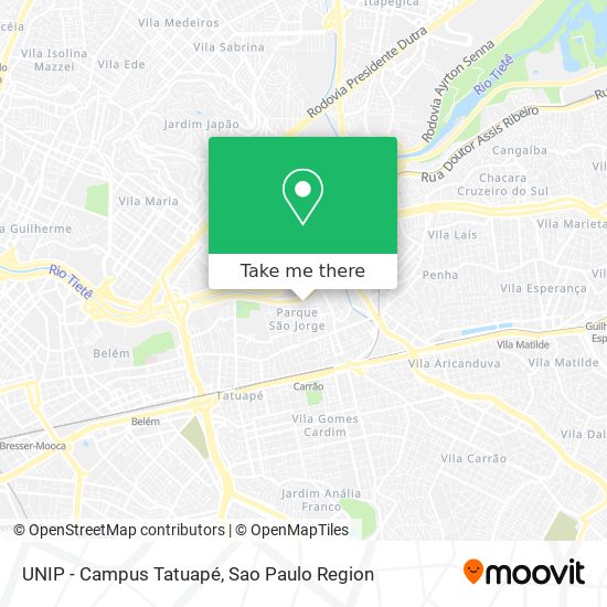 UNIP - Campus Tatuapé map