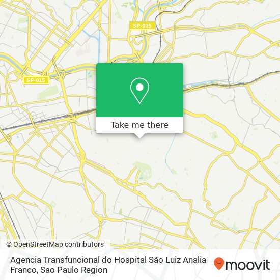 Agencia Transfuncional do Hospital São Luiz Analia Franco map