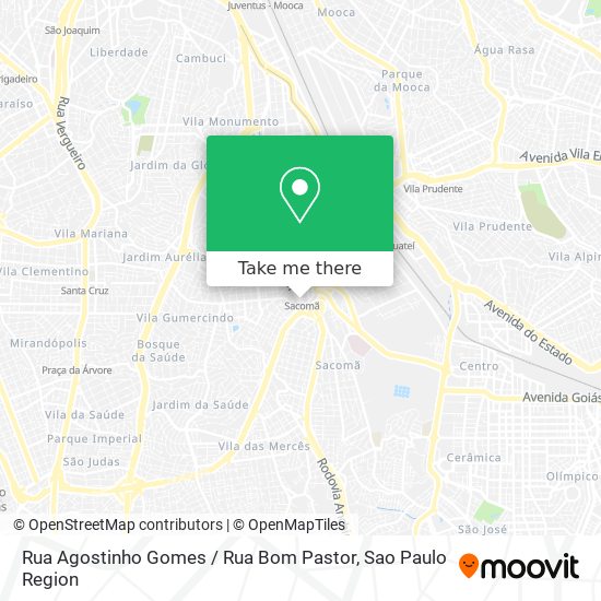 Mapa Rua Agostinho Gomes / Rua Bom Pastor