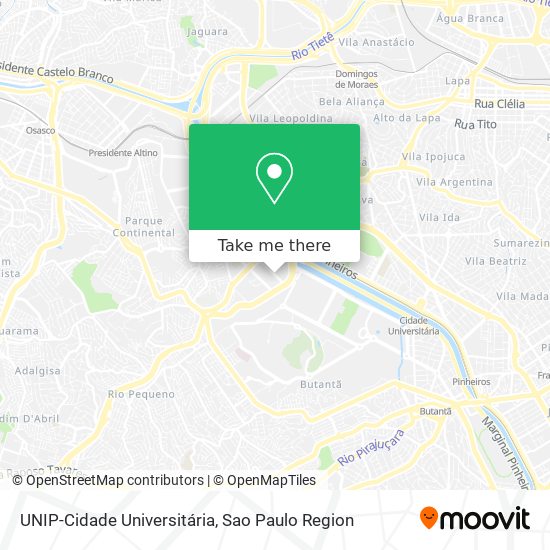 UNIP-Cidade Universitária map
