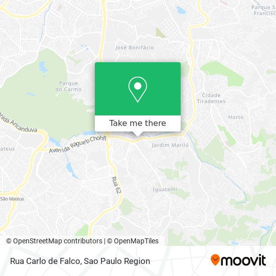 Mapa Rua Carlo de Falco