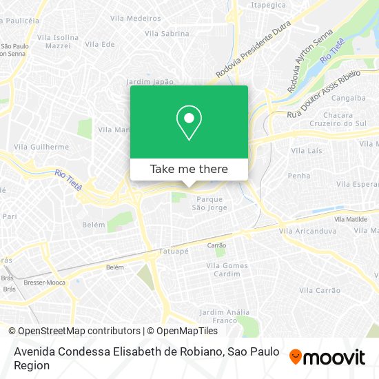 Mapa Avenida Condessa Elisabeth de Robiano