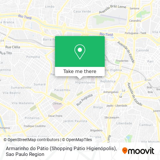 Mapa Armarinho do Pátio (Shopping Pátio Higienópolis)