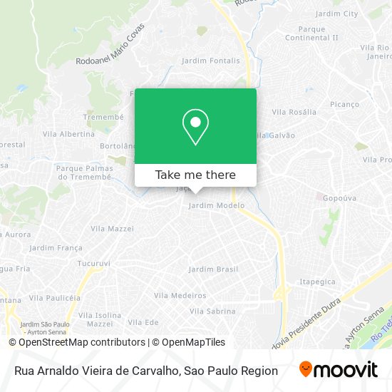 Mapa Rua Arnaldo Vieira de Carvalho