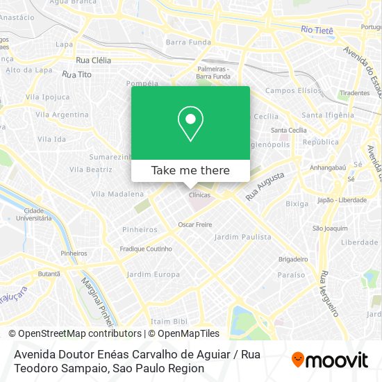Avenida Doutor Enéas Carvalho de Aguiar / Rua Teodoro Sampaio map