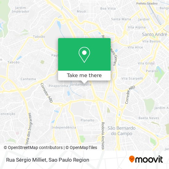 Mapa Rua Sérgio Milliet