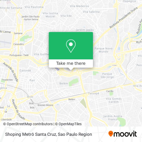 Shoping Metrô Santa Cruz map
