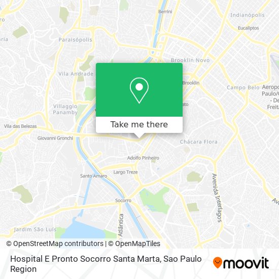 Mapa Hospital E Pronto Socorro Santa Marta