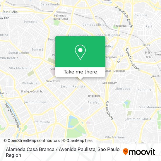 Mapa Alameda Casa Branca / Avenida Paulista