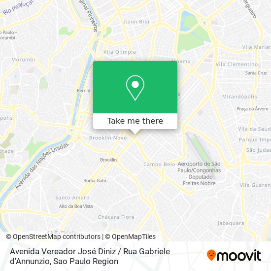 Mapa Avenida Vereador José Diniz / Rua Gabriele d'Annunzio