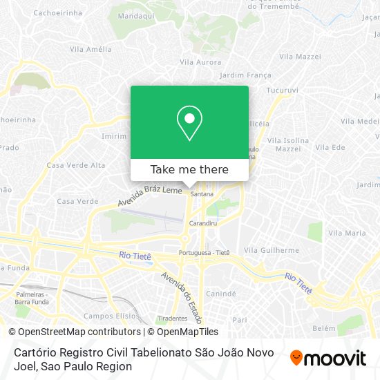Mapa Cartório Registro Civil Tabelionato São João Novo Joel