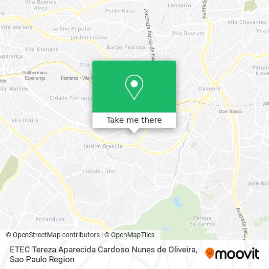 Mapa ETEC Tereza Aparecida Cardoso Nunes de Oliveira