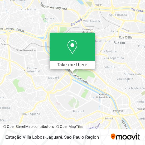 Mapa Estação Villa Lobos-Jaguaré
