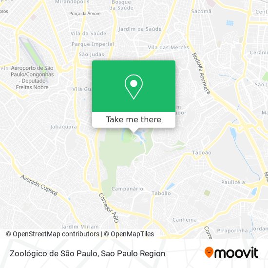 Zoológico de São Paulo map