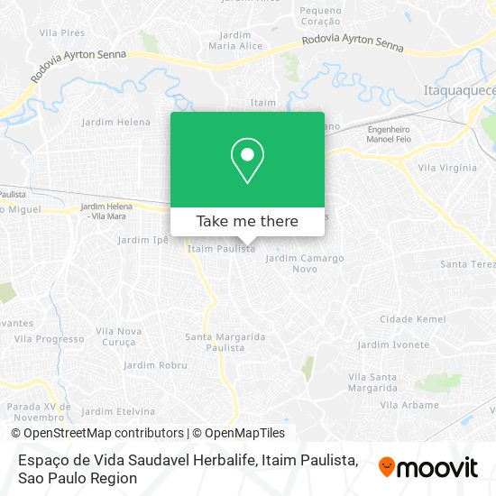 Mapa Espaço de Vida Saudavel Herbalife, Itaim Paulista