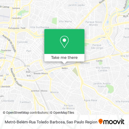 Metrô-Belém-Rua Toledo Barbosa map