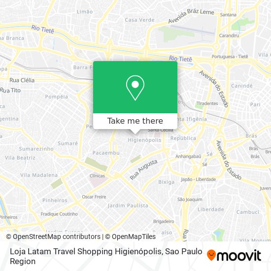 Loja Latam Travel Shopping Higienópolis map