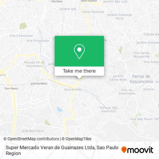 Mapa Super Mercado Veran de Guainazes Ltda