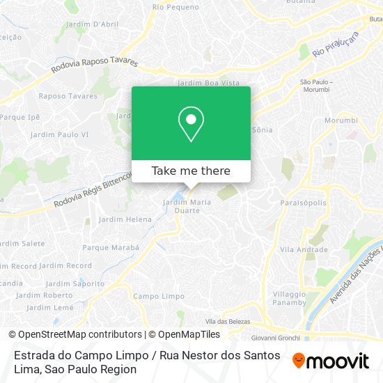 Mapa Estrada do Campo Limpo / Rua Nestor dos Santos Lima