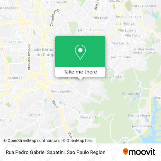 Mapa Rua Pedro Gabriel Sabatini
