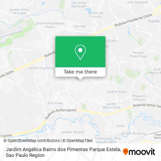 Mapa Jardim Angélica Bairro dos Pimentas Parque Estela