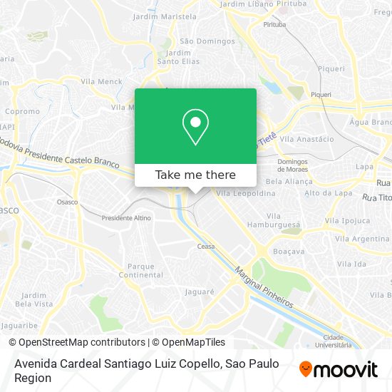 Avenida Cardeal Santiago Luiz Copello map