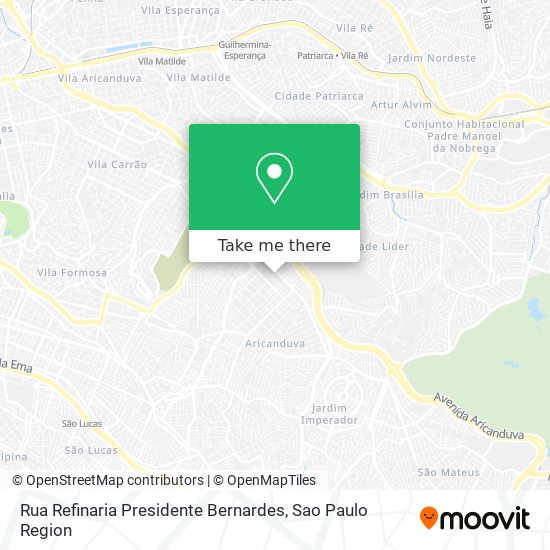Rua Refinaria Presidente Bernardes map