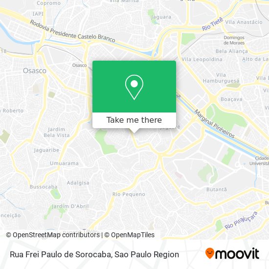 Mapa Rua Frei Paulo de Sorocaba