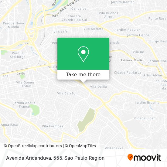 Mapa Avenida Aricanduva, 555